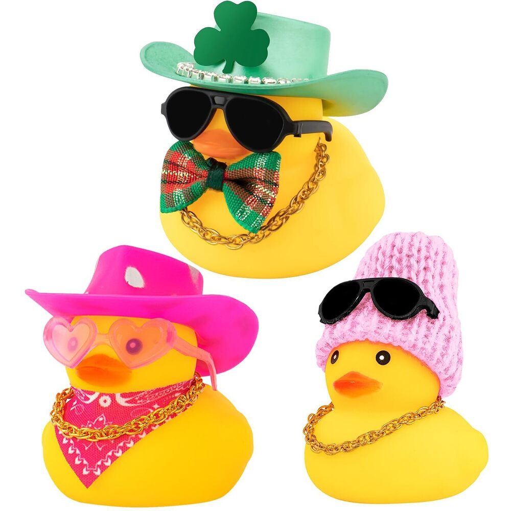 5515 Rubber Duck St. Patrick's Day Decoration - Lucky Green Shamrocks Hat &